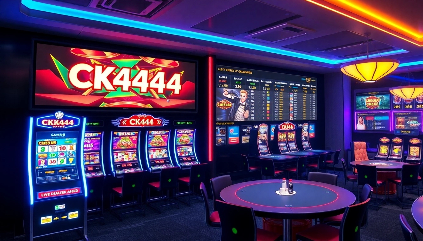Guide users through ck4444 com login with a vibrant image showing a user-friendly casino dashboard on a desktop with clear login fields and engaging visuals.